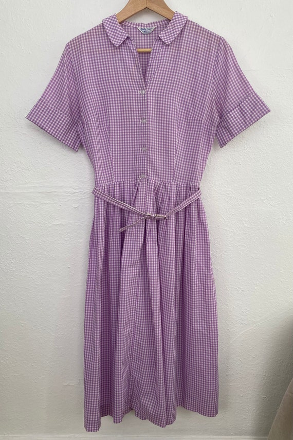 1950s 1960s Mad Men Belted Purple Lilac Lavender a