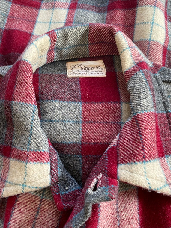 Chippewa Woolen Mills Plaid Flannel Button Up Dow… - image 3