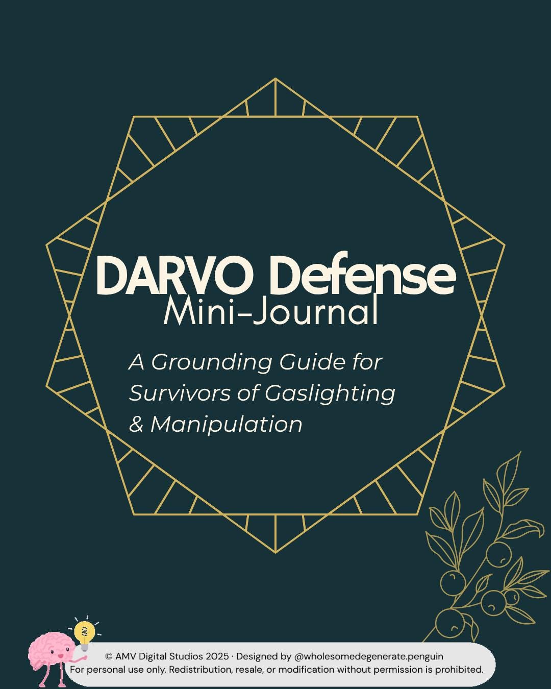 DARVO Defense Mini-journal | Printable Gaslighting Recovery Workbook ...