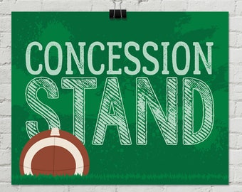 Fútbol - Puesto de concesión 8" x 10" Signo - Fiesta de fútbol, Fiesta de tazón, Decoración de fútbol / Descarga INSTANTÁNEA PDF Conjunto de signos imprimibles