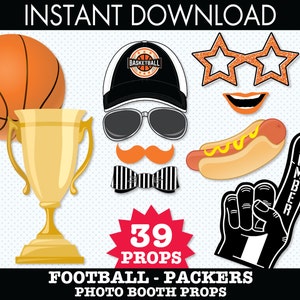 Basketball Photo Booth Props - Basketball Party, Sports Party - Basketball Baby Shower - Instant Download PDF - 46 DIY Printable Props