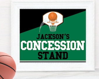 Basketball 10x8 Concession Stand Zeichen, Basketball Party, Basketball Geburtstagsschild, Spieltag Zeichen | Bearbeiten Sie auf CANVA-INSTANT DOWNLOAD Printable