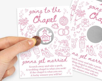 Going to the Chapel Scratch Off Game: Bridal Shower Game, Shower Favor,Custom Bachelorette Scratcher Game | Edit on CANVA-INSTANT Download