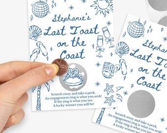 Last Toast On The Coast Scratch Off Game: Bridal Shower Game, Custom Shower Bachelorette Scratch-off Game | Edit on CANVA-INSTANT Download