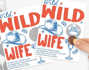 Wild Wild Wife Scratch Off Game: Bridal Shower Game, Shower Favors, Custom Bachelorette Scratch-off Game | Edit on CANVA-INSTANT Download