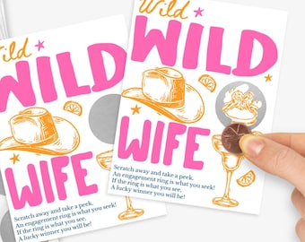 Wild Wild Wife Scratch Off Game: Bridal Shower Game, Shower Favors, Custom Bachelorette Scratcher Game | Edit on CANVA-INSTANT Download