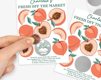 Savannah Peaches, Fresh Off The Market Scratch Off Game: Bridal Shower Game,Custom Shower Bachelorette Scratch-off | CANVA-INSTANT Download