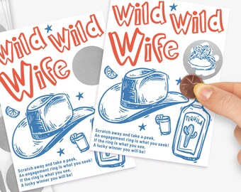 Wild Wild Wife Scratch Off Game: Bridal Shower Game, Shower Favors, Custom Bachelorette Scratcher Game | Edit on CANVA-INSTANT Download