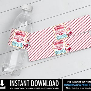 Christmas Water Bottle Label - Santa's Melted Snow Water Bottle Label, Santa's Nice List | Ready-To-Print INSTANT Download PDF Printable