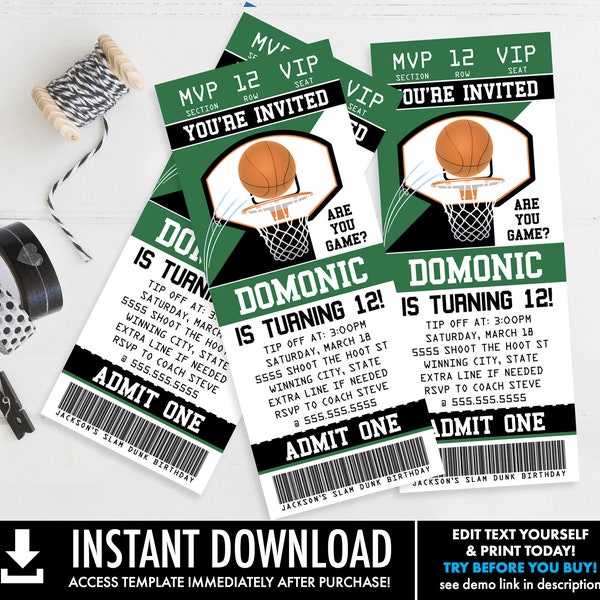 Basketball Ticket Template Celtics Etsy