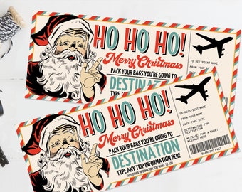 Christmas Boarding Pass Gift Certificate, Vacation Gift Voucher, Plane Ticket Gift, Last Minute | Personalize with CANVA-INSTANT Download