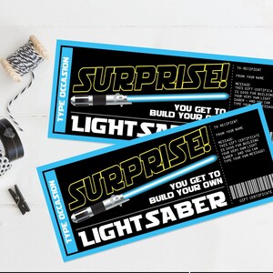 Regalo sorpresa de Light Sword, crea tu propia Light Sword, certificado de regalo, regalo de último momento/edición con CANVA-DESCARGA INSTANTÁNEA