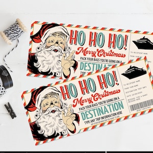 Weihnachtsgutschein für die Kreuzfahrt, Bordkarte, Urlaubsgutschein, Last Minute | Bearbeiten Sie auf CANVA-INSTANT Download Printable