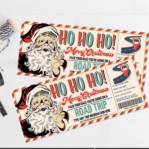 Viaje por carretera de Navidad, vale regalo sorpresa, viaje por carretera, vacaciones, regalo de último momento / Edición con CANVA: DESCARGA INSTANTÁNEA Imprimible