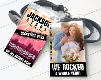 Rockstar VIP Photo Badge - Rocked A Whole Year,Surprise Concert Ticket, Backstage Pass| Self-Edit with CORJL - INSTANT Download Printable