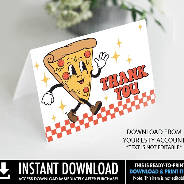 Pizza Thank You Card - Etsy