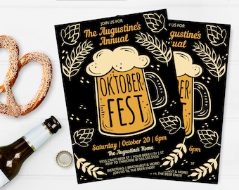 Oktoberfest Invitation - Oktoberfest Party, Oktoberfest Invite, Octoberfest,Beer Fest | Self-Editing with CORJL - INSTANT DOWNLOAD Printable