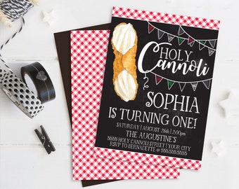 Holy Cannoli Party Invitation - Holy Cannoli Birthday, Italian Party | Self-Edit with CORJL - INSTANT DOWNLOAD Printable Template