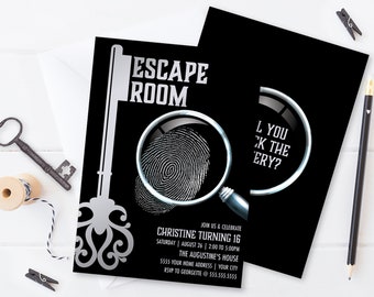 Escape Room Invitation, Escape Room Party,Mystery Party Invite | Self-Editing with CORJL - INSTANT DOWNLOAD Printable Template SEM100_8