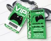 Video Gamer VIP I.D. Badge Invitation- 2-Sided Badge, Party Favor, Game Truck | Self-Edit with CORJL - INSTANT Download Printable Template Il_170x135