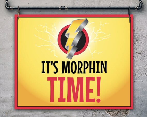 Power Ranger Inspired Party Sign - Morphin Time Birthday,  Ranger Party | Self-Edit with CORJL - INSTANT DOWNLOAD Printable Template