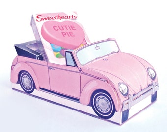 Beetle Bug Box - Baby Shower, Wedding, Cupcake Box, Favor Box, Food Tray - Pink | Access with CORJL-Instant download DIY Printable PDF Kit