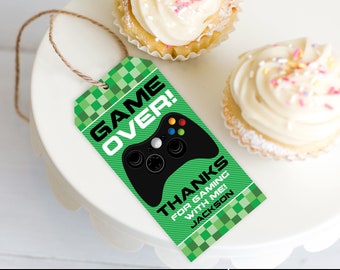 Video Game Favor Tag - Video Game Birthday, Game Truck Party, Video Gamer Party | Self-Editing with CORJL - INSTANT DOWNLOAD Printable