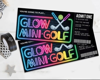 Mini Golf Gift Certificate, Miniature Golf Surprise Gift Voucher | Edit with CANVA - INSTANT DOWNLOAD Printable Template