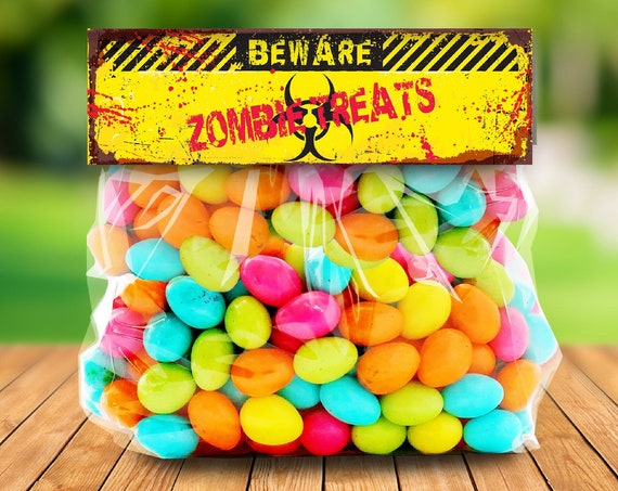 Zombie Treat Bag Topper - Zombie Treats,Zombie Party,Halloween Party,6.5" Pre-Typed Topper | Self-Edit with CORJL-INSTANT DOWNLOAD Printable