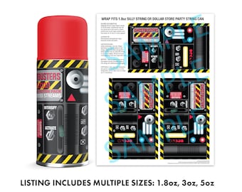 Portable Proton Pack Label, Portable Proton Stream Wrap, Stream Label, ghost-movie inspired | Download on CANVA - Instant Download Printable