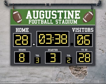 Football Scoreboard 36"x24" Party Sign/Poster - Scoreboard Party Sign | Edit with CANVA - INSTANT DOWNLOAD Printable