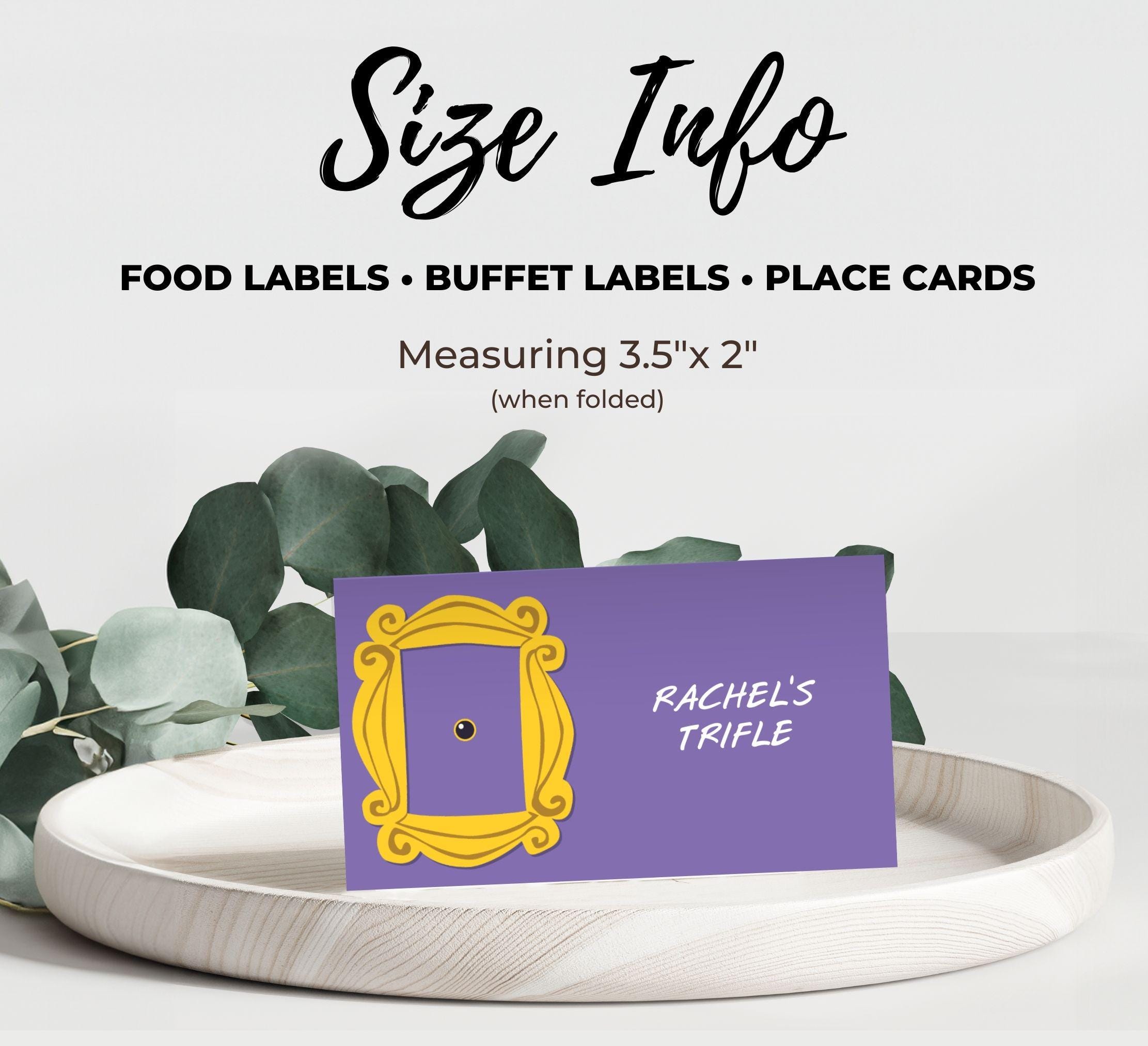 Friends Party Food Labels, Friends TV Show, Table Tents, Place Cards ...