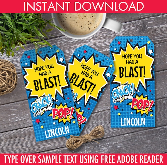 x10-15 Superhero gift tags//party bags//Superhero Parties//Party Supplies//Favours