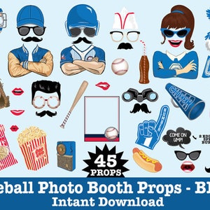 Baseball Photo Booth Props, Retro Baseball Party, Baseball Birthday, Vintage Baseball Party Instant Download PDF 45 DIY Printable Props image 3