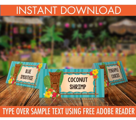 Luau Meals Labels - Buffet Tags, Hawaiian Get together, Luau graphic relating to Free Printable Buffet Food Labels named Luau Meals Labels - Buffet Tags, Hawaiian Celebration, Luau