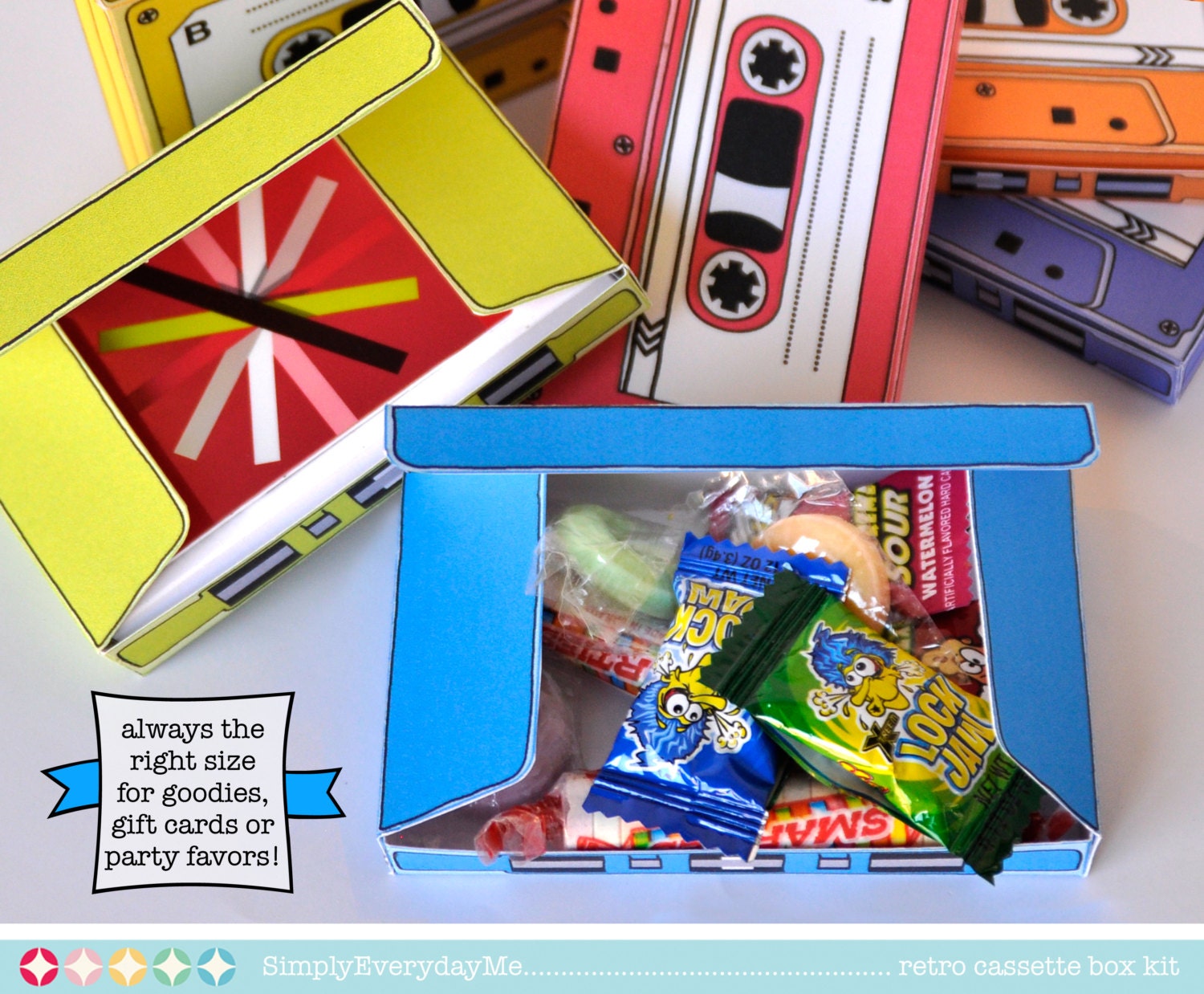 Cassette Tape Box 7 EDITABLE Boxes Gift Card Holder Party Etsy Canada