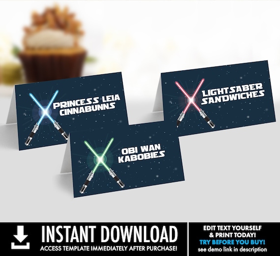 Star Wars Food Labels Star Wars Birthday Partybuffet - Etsy