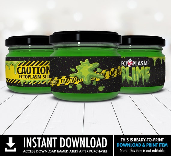 Ghost-busters Slime Jar Label Wrappers includes 3 Versions, Ghost-buster Party, Slime Party | Pre-Typed INSTANT Download PDF Printable Set Il_570xn