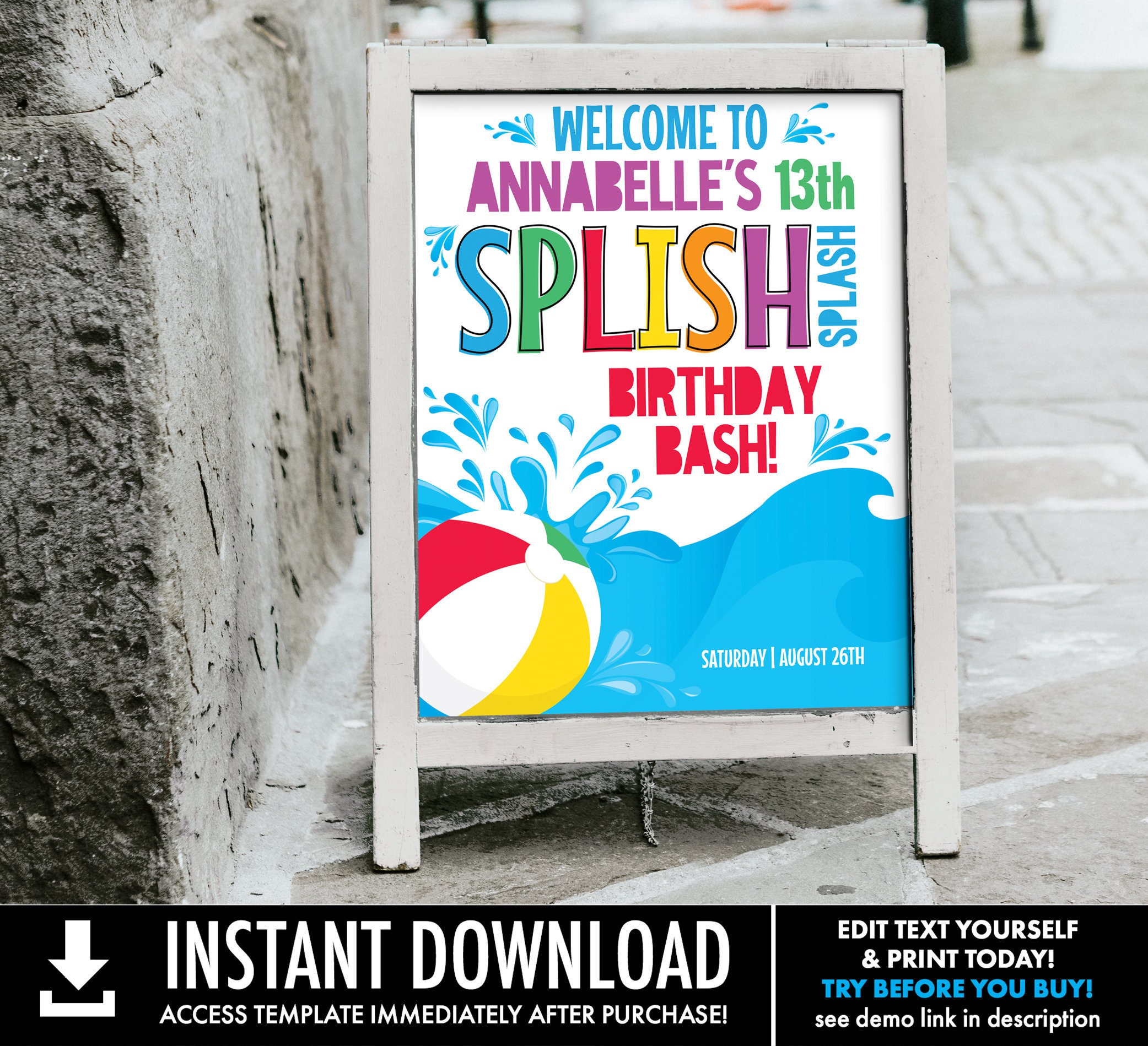 Pool Party Welcome Sign 16x Sign Summer Party Beach Etsy 日本