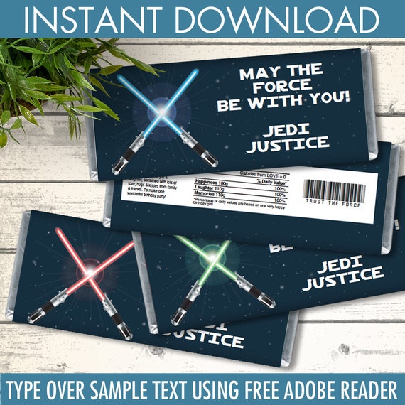 Star Wars Candy Bar Wrappers 3 color versions Star Wars | Etsy