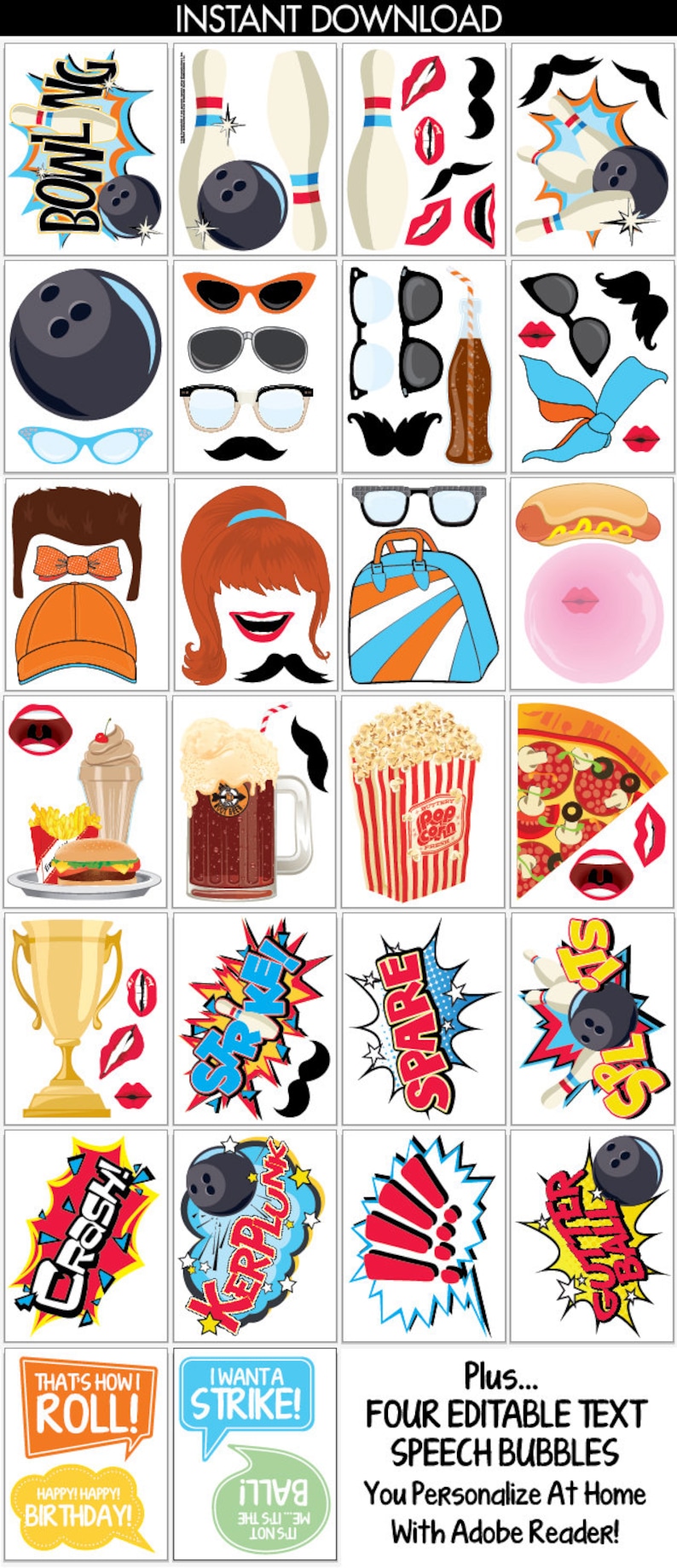 Bowling Photo Booth Props Bowling Party Bowling Birthday Etsy bowling-photo-booth-props-bowling-party-bowling-birthday-etsy