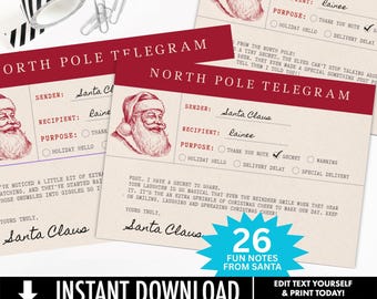 Christmas Ear Piercing Gift Certificate, Ear Pierce Gift Voucher, Retro Santa, Late Minute Gift | Edit on CANVA-INSTANT DOWNLOAD Printable