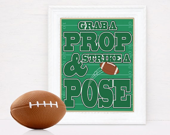 Football Photo Booth Prop Sign - Pre-Typed Party Sign, Football Prop Sign | INSTANT Download Printable PDF Il_570xn