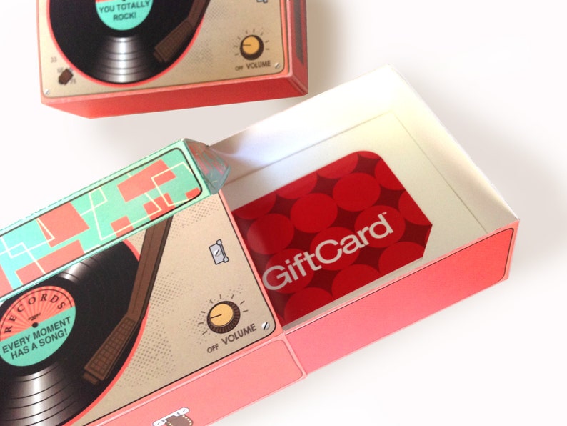 Record Player Box Gift Card Box Party Favor Gift Card Etsy