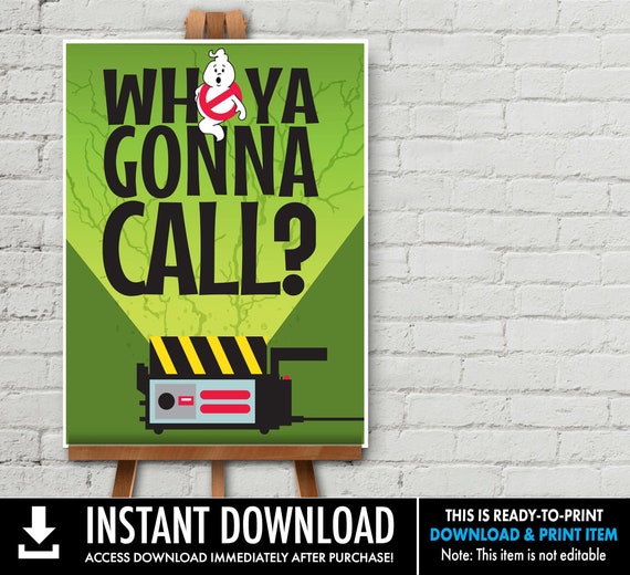 Ghost-buster Party Poster - 18"x24" Poster, Birthday Sign, Halloween Party Sign | INSTANT Download DIY Printable PDF Il_570xn