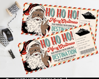 Christmas Cruise Boarding Pass Gift Certificate, Vacation Voucher, Cruise Ticket Gift,Last Minute | Edit on CANVA-INSTANT Download Printable