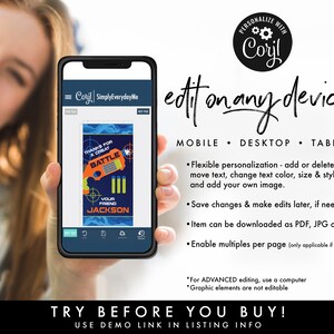 Dart Wars Favor Tag, Dart Wars Birthday Party, Target Party, Gift Tag | Self-Editing with CORJL - INSTANT Download Printable image 3