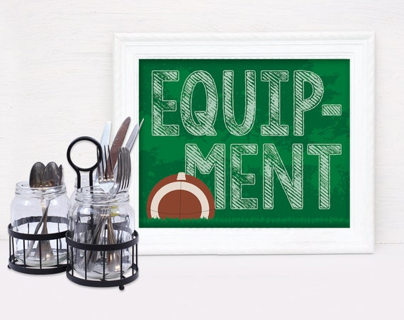 Football - Equipment 8" x 10" Signs - Football Party, Bowl Party, Football Decor | Pre-Typed INSTANT Download PDF Printable Sign Il_570xn