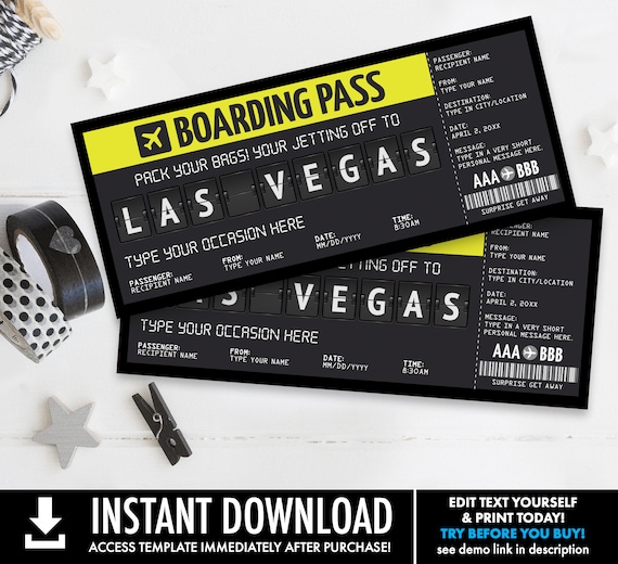 Las Vegas Boarding Pass