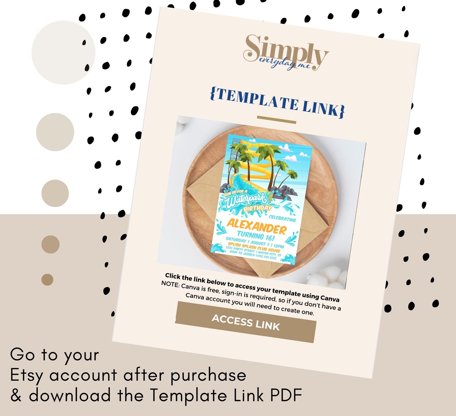 Waterpark Party Invitation - Waterslide Invite, Water Park Party, Pool ...